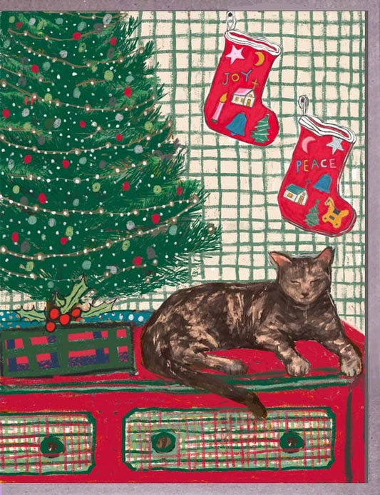 Cat Christmas Tree Card