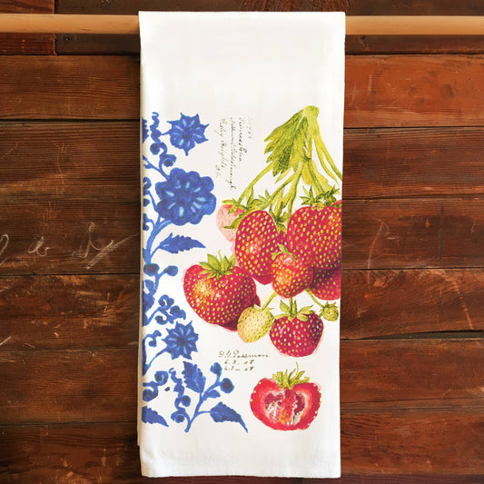 Strawberries Flour Sack Tea Towel