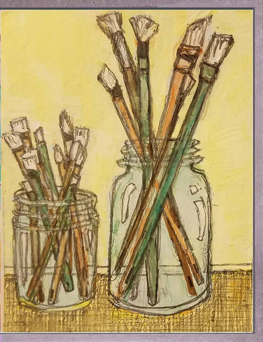 Painted Brushes Card