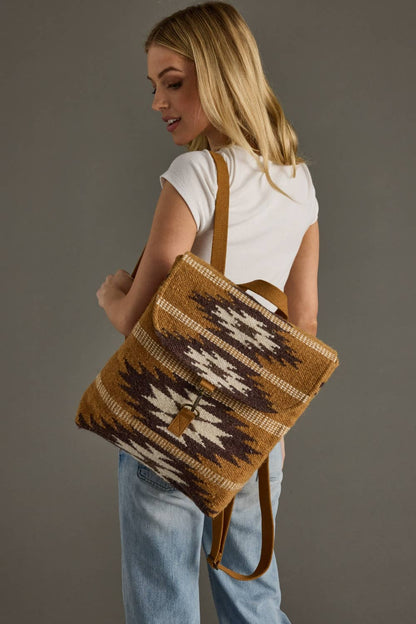 Tan, Brown & Cream Western Backpack