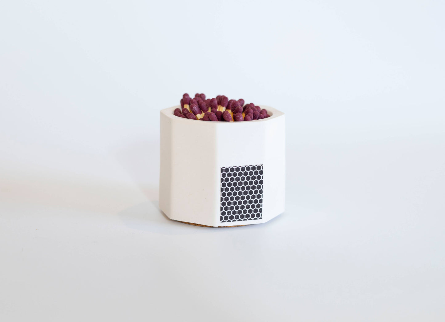 White Match Holder with Burgundy Matches