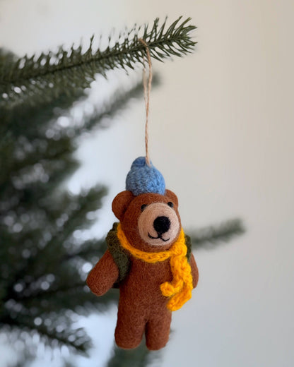 Felt Bear Trekking Ornament