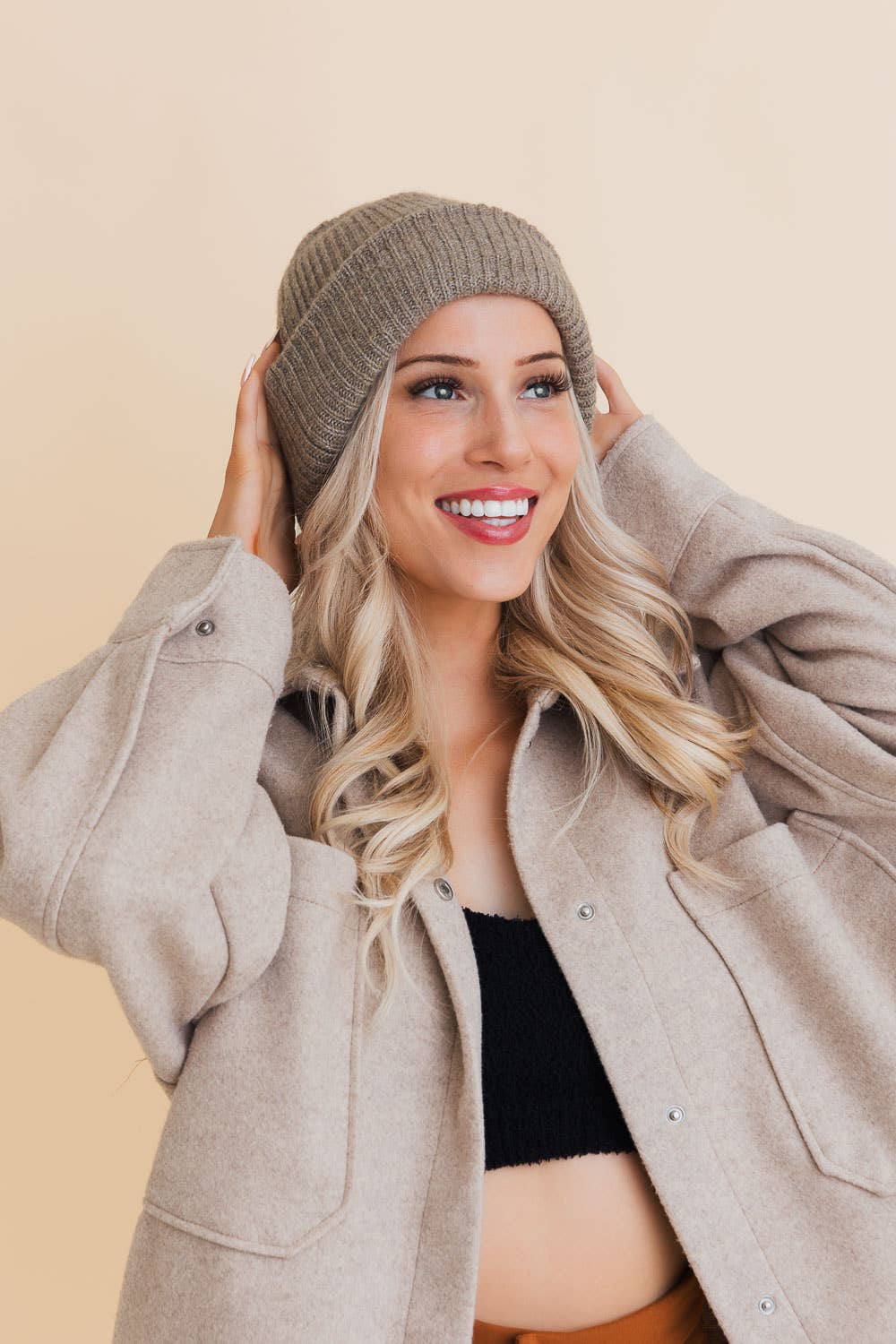 Recycled Winter Beanie in Mocha