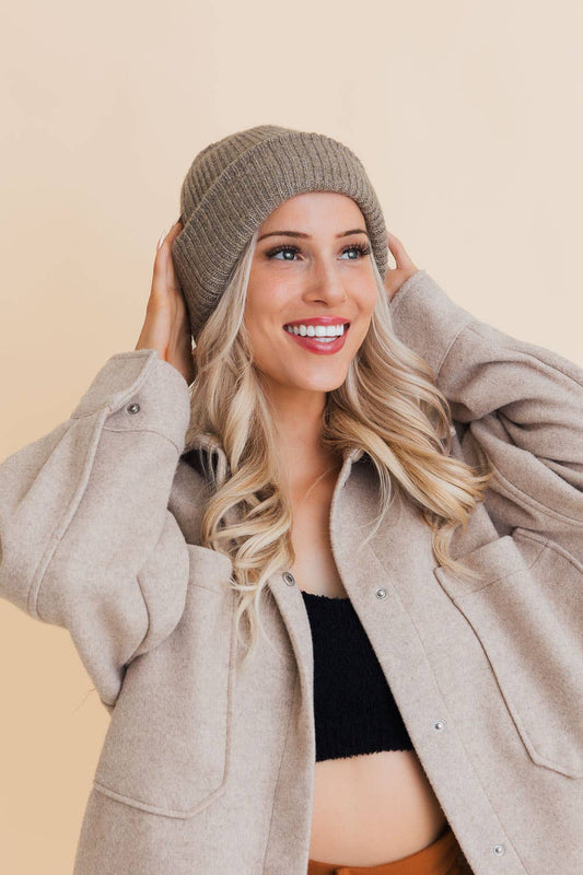 Recycled Winter Beanie in Mocha