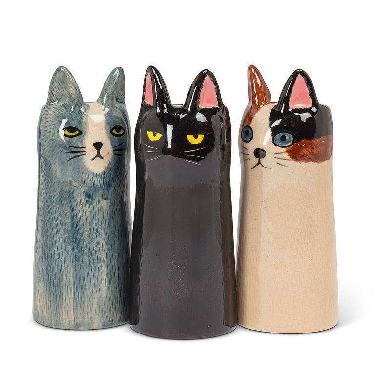 Skinny Black Cat Vase