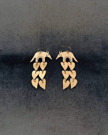 Brass Armadillo Earrings