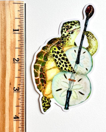Sea Turtle Bassist Sticker