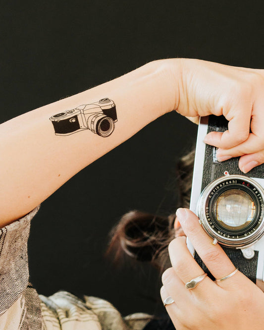 Classic Camera Tattoo Pair