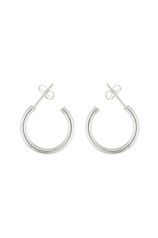 Silver Hoop Post Earring - 17mm