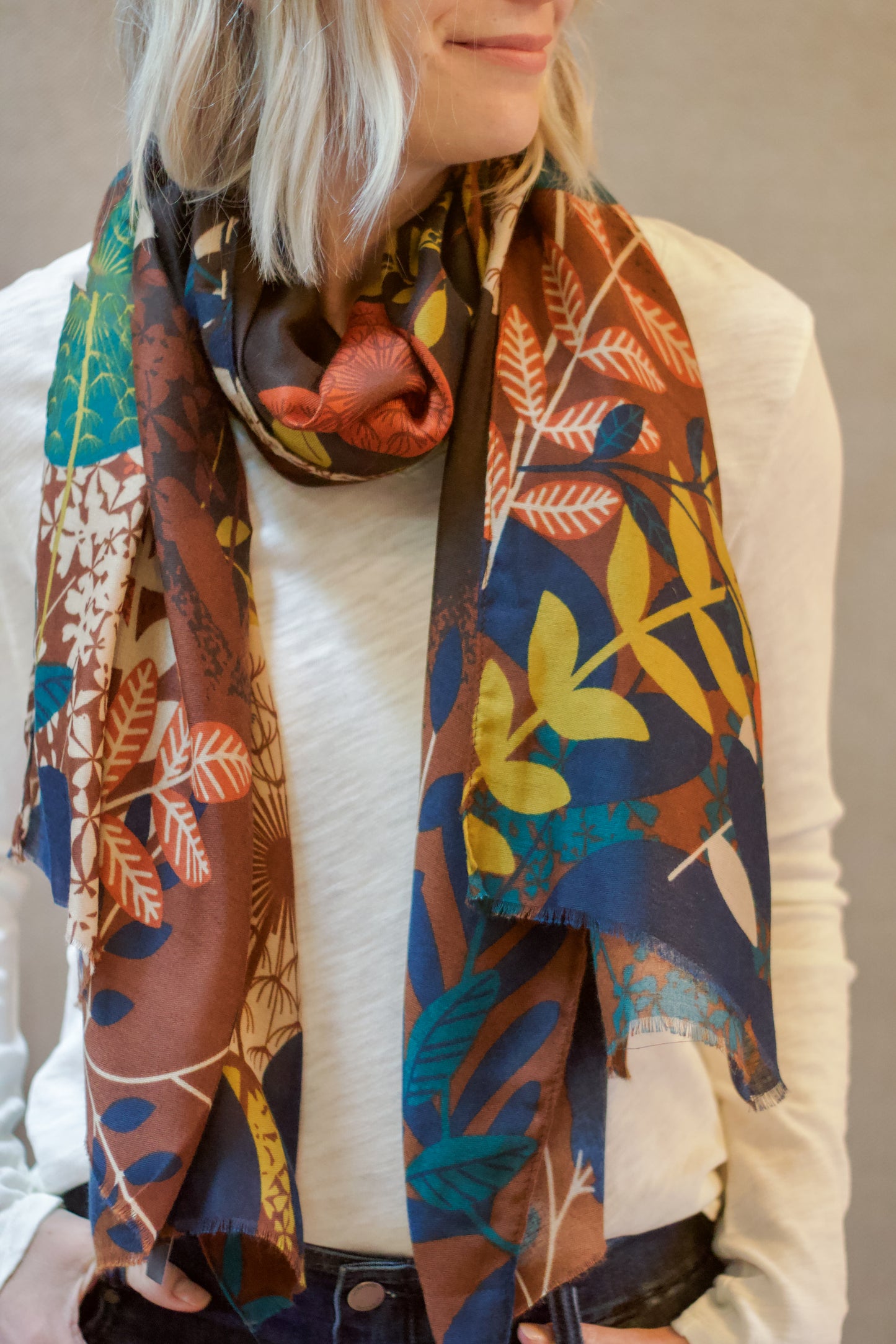 Dandelion Floral Scarf in Multi