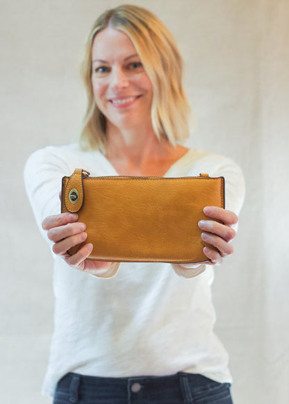 Mini Crossbody Wristlet Clutch in Honey