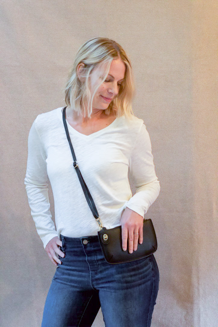 Mini Crossbody Wristlet Clutch in Honey