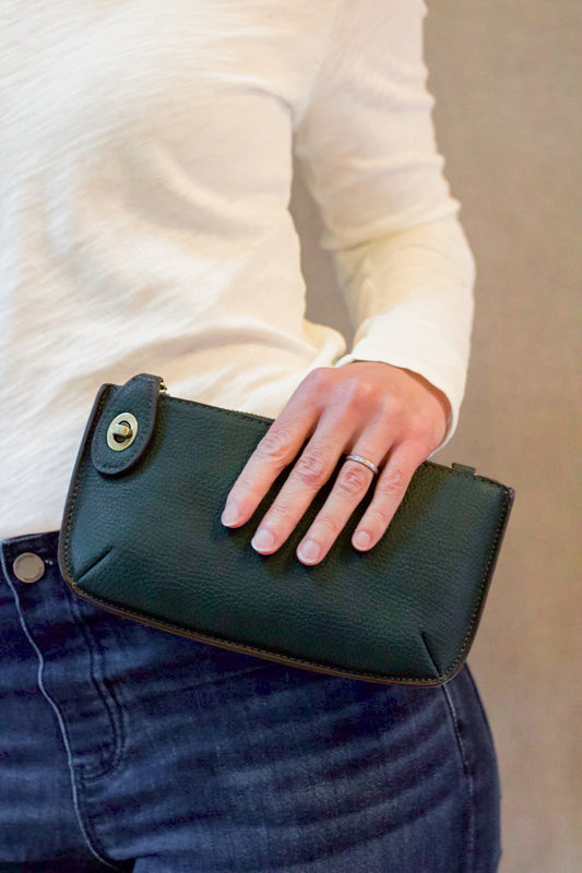 Mini Crossbody Wristlet Clutch in Green