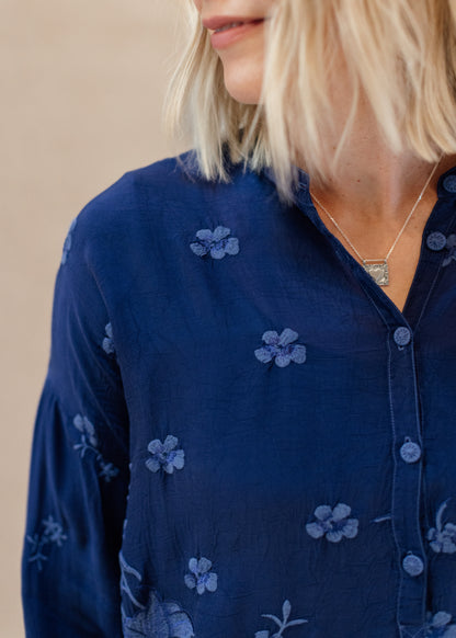 Audrey Oversized Tunic in Beacon Blue