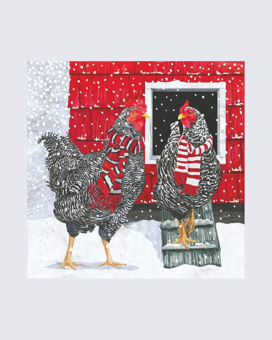 Holiday Hens Beverage Napkins