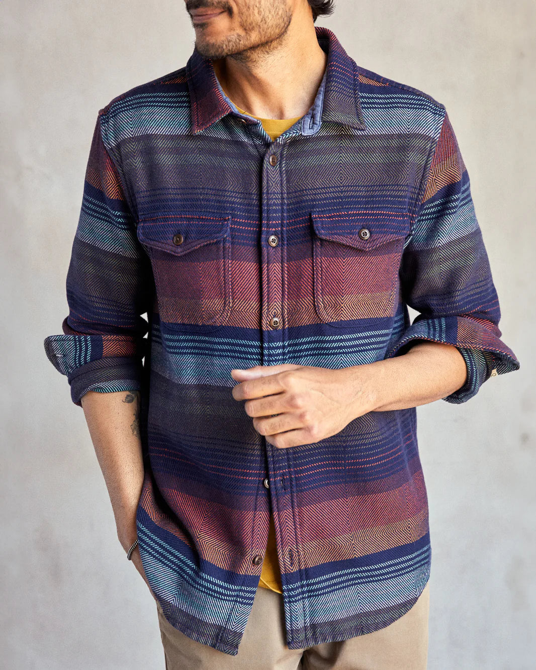 Unisex Blanket Shirt in Burnt Sonoran Stripe | Outerknown