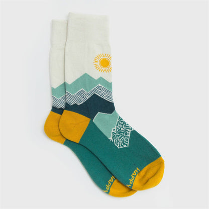 Peak Experience Teal Crew Socks