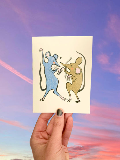 Dancing Rats Blank Card