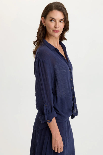 Porter Button Shirt in Navy | Wearables