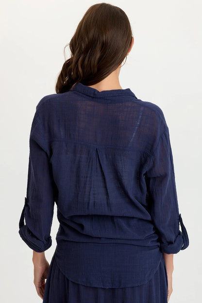 Porter Button Shirt in Navy | Wearables