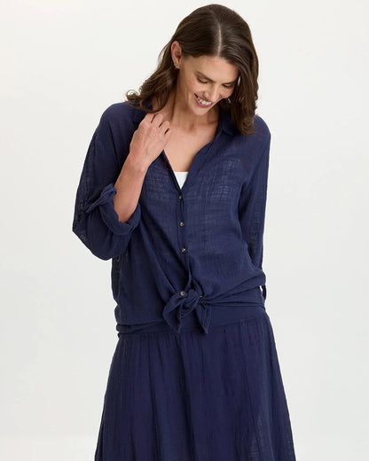 Porter Button Shirt in Navy | Wearables