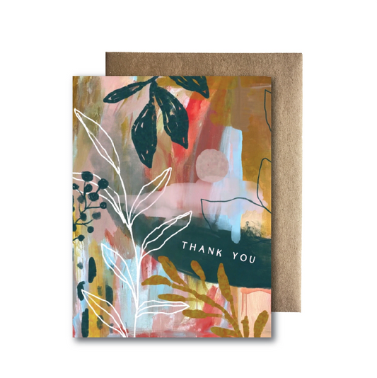 Thank You Abstract Foliage Card