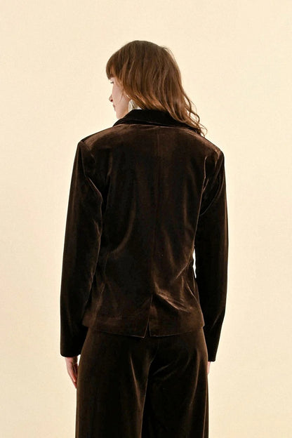 Velvet Blazer in Chocolate | Molly Bracken