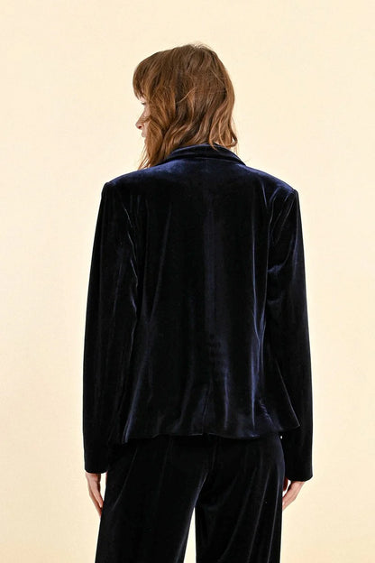 Velvet Blazer in Dark Navy | Molly Bracken