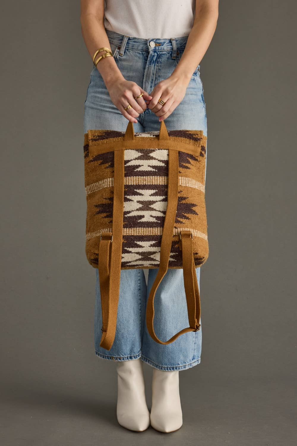 Tan, Brown & Cream Western Backpack