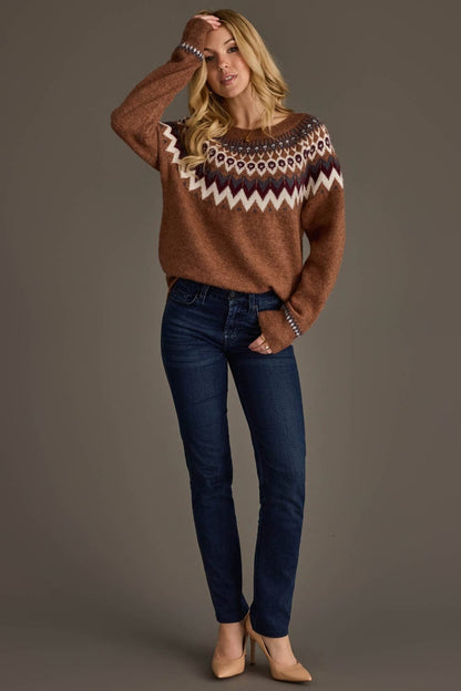 Brown & Burgundy Fair Isle Sweater