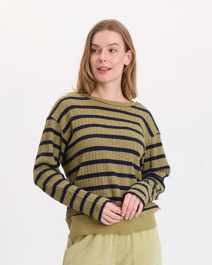 Goldie Striped Long Sleeve in Artichoke | Wearables