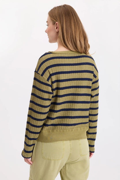 Goldie Striped Long Sleeve in Artichoke | Wearables