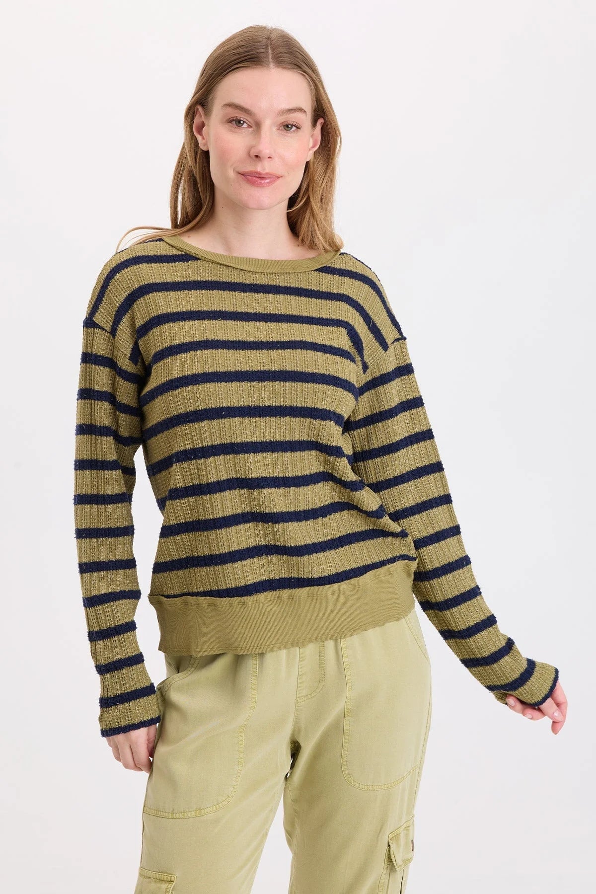 Goldie Striped Long Sleeve in Artichoke | Wearables