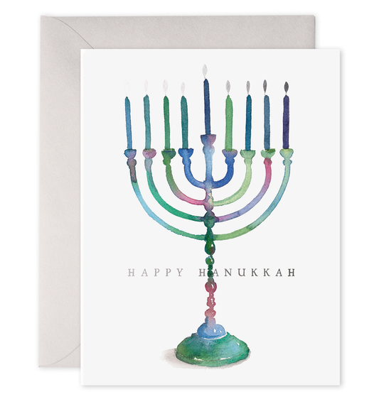 Colorful Menorah Card