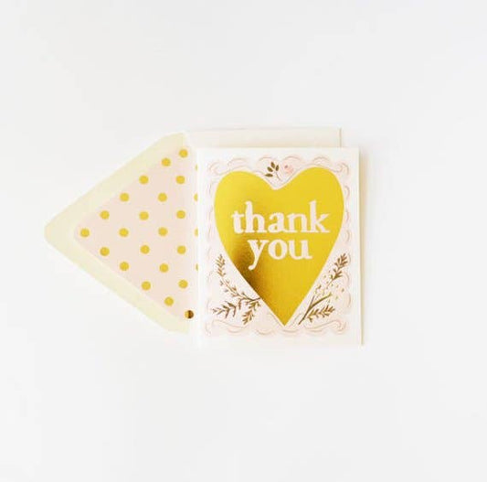 Thank You Gold Foil Heart Card