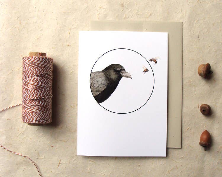 Crow and the Bees Card
