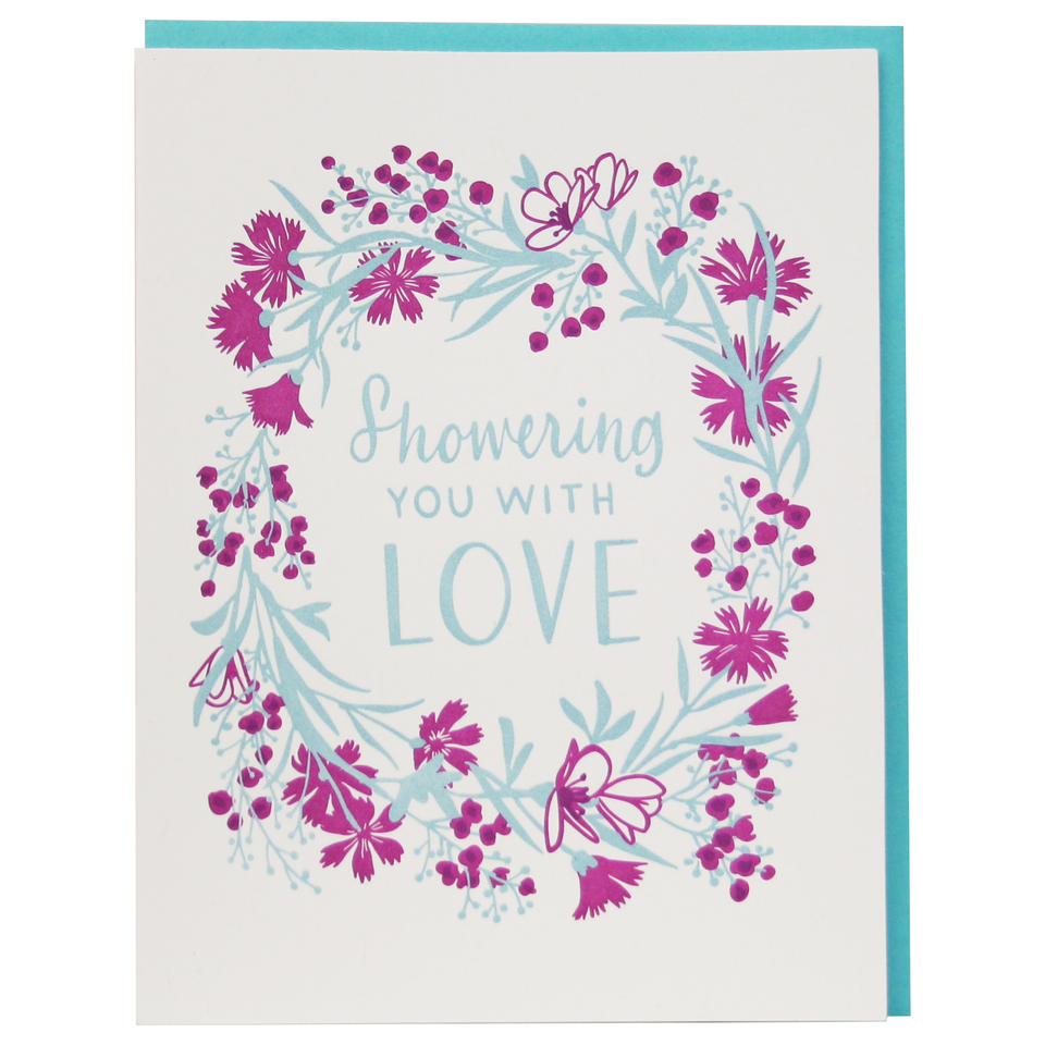 Wildflower Wreath Bridal Shower Card