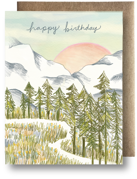 Spring Mountains Birthday Card