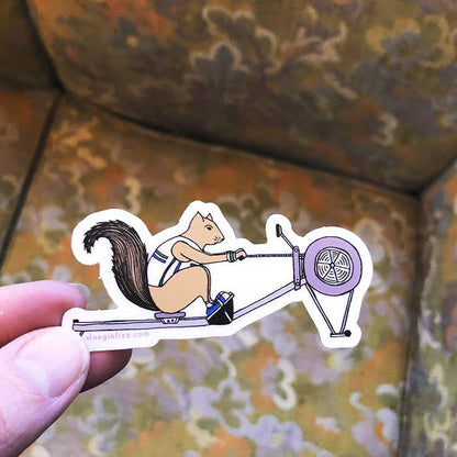 Squirrel Rowing Sticker