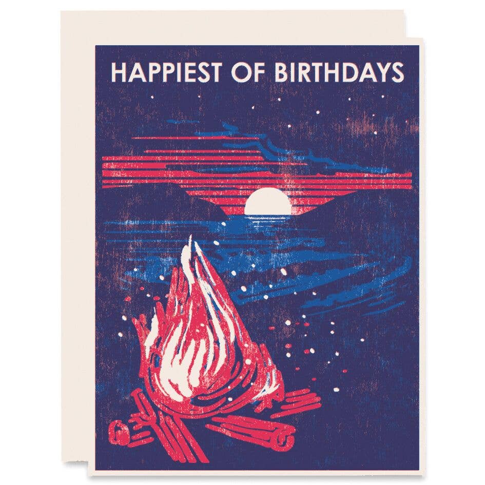 Beach Bonfire Birthday Card
