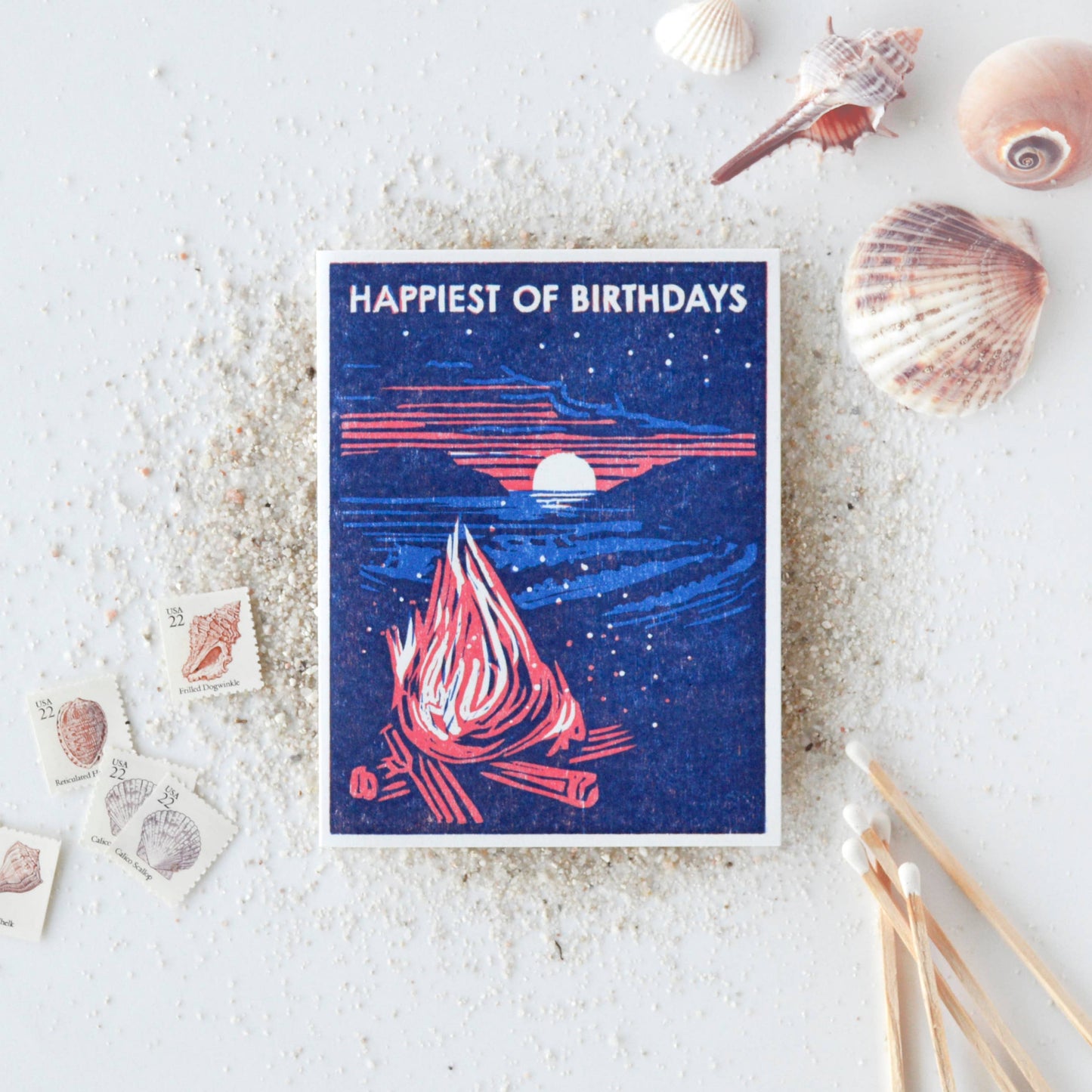 Beach Bonfire Birthday Card