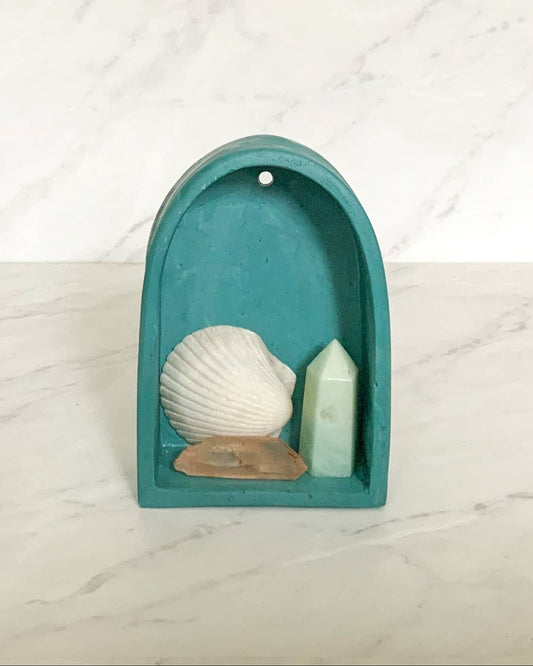 Curio Arch Shelf in Teal Blue