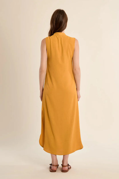 Sleeveless Flowy Maxi Dress in Mustard