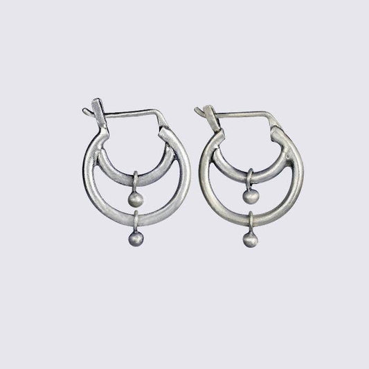 Tiny Double Hoop in Silver | Jane Diaz