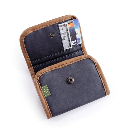 Coated Canvas Wallet in Navy