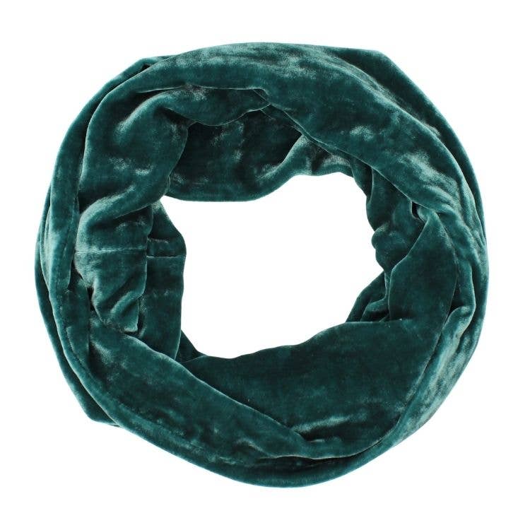 Silk Velvet Infinity Scarf in Cedar