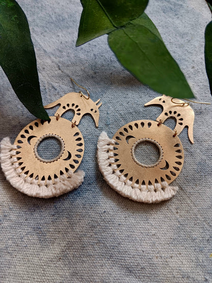 Brass Armadillo Earth Earrings