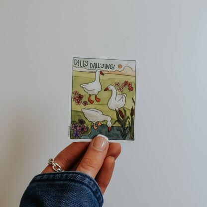 Dilly Dallying Goose Sticker