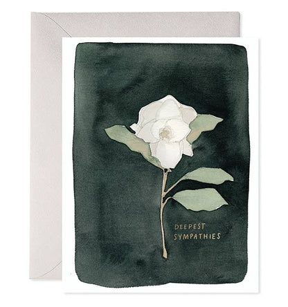 White Flower Condolence Card