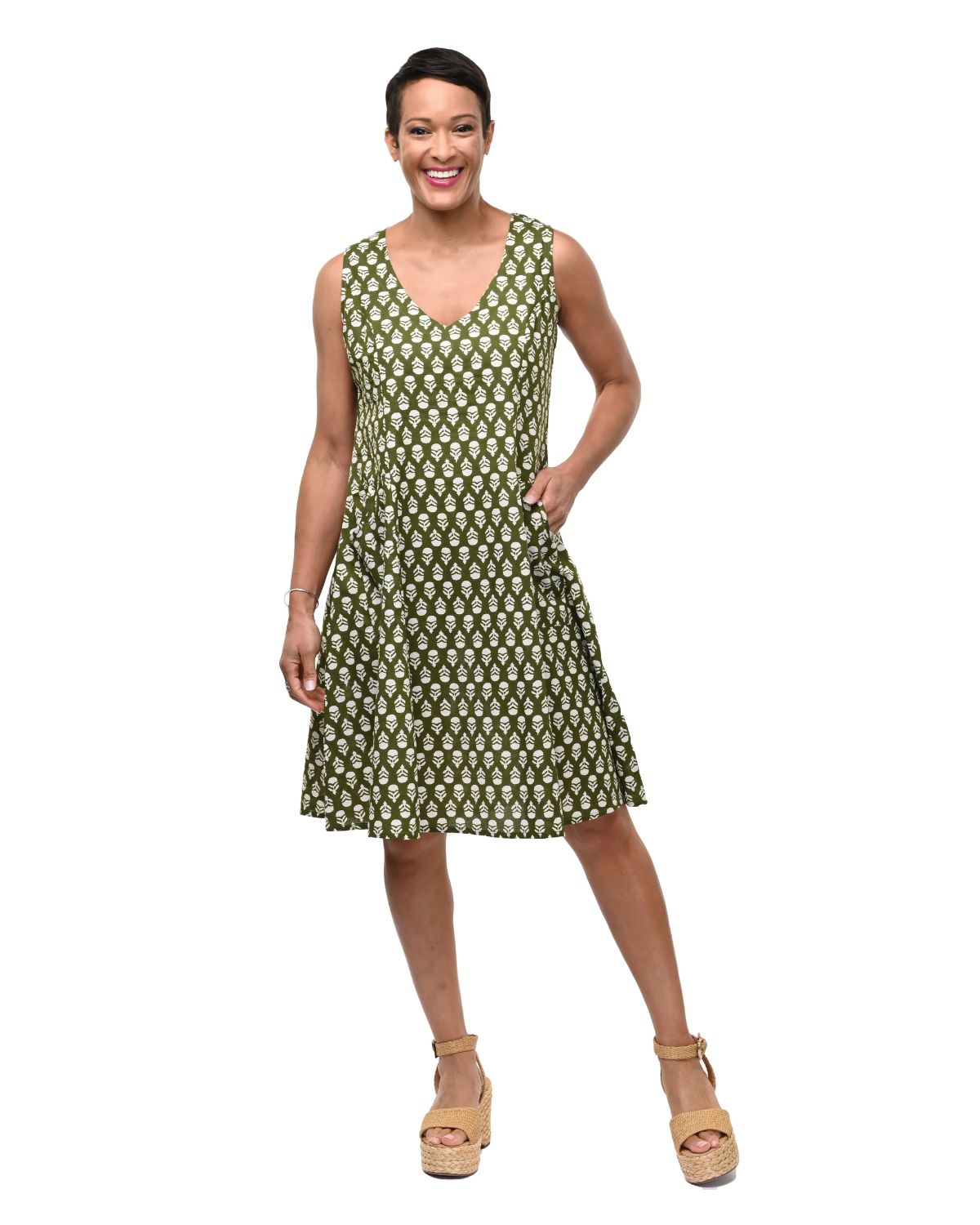 Myla Dress in Delft Moss | Tulip